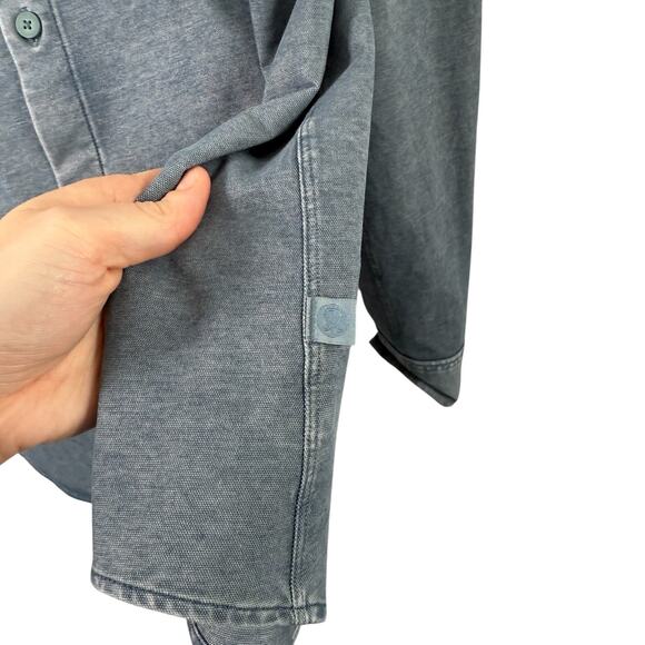 Lululemon Commission Enzyme Dye Mineral Blue Button Front Shirt Mens Large? - Picture 5 of 5